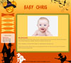Halloween baby website template design