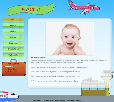 Airport 1 baby website template design